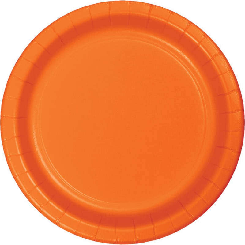 Sunkissed Orange Paper Banquet Plates (24/Pkg)