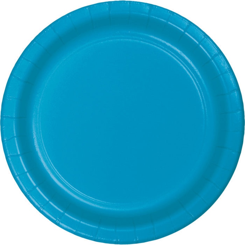 Turquoise Blue Paper Banquet Plates (24/Pkg)