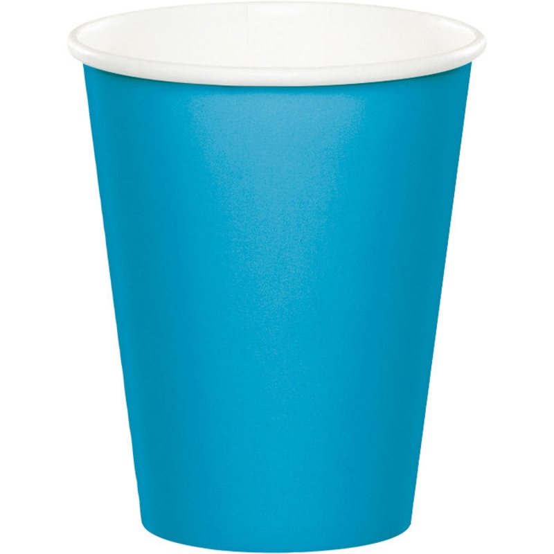 Turquoise Hot/Cold Paper Cups 9 Oz (24/Pkg)