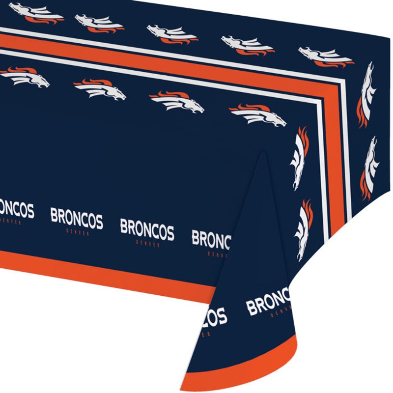 Denver Broncos Plastic Table Cover, 54" X 102"