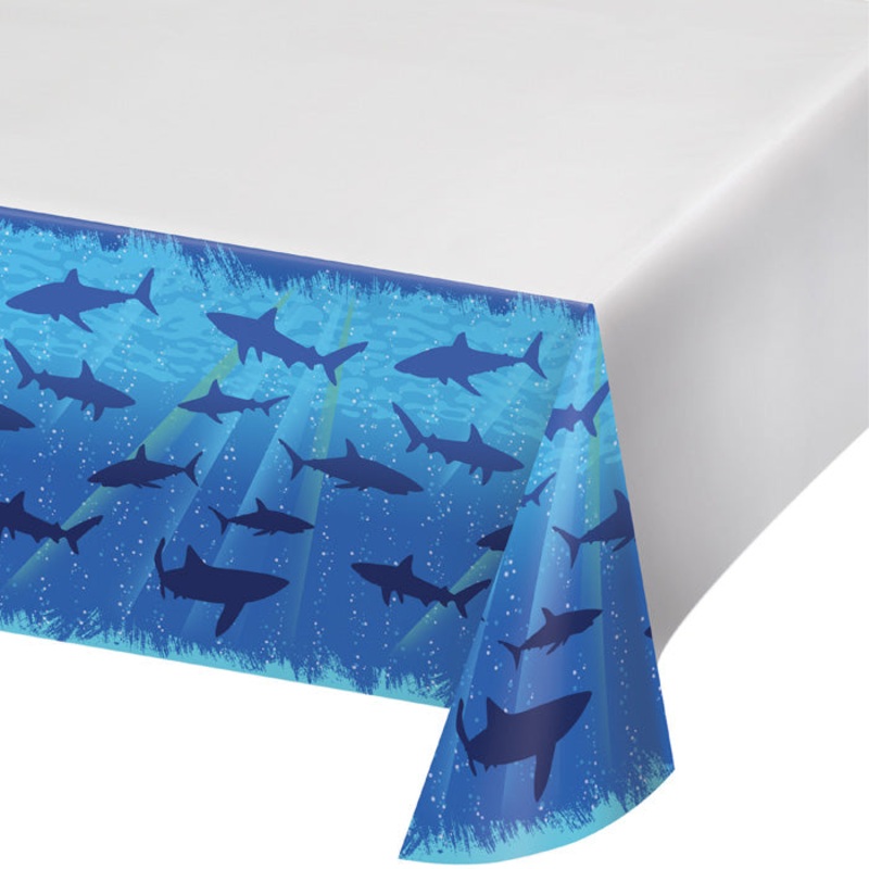 Shark Splash Tablecover Plastic 54" X 108"