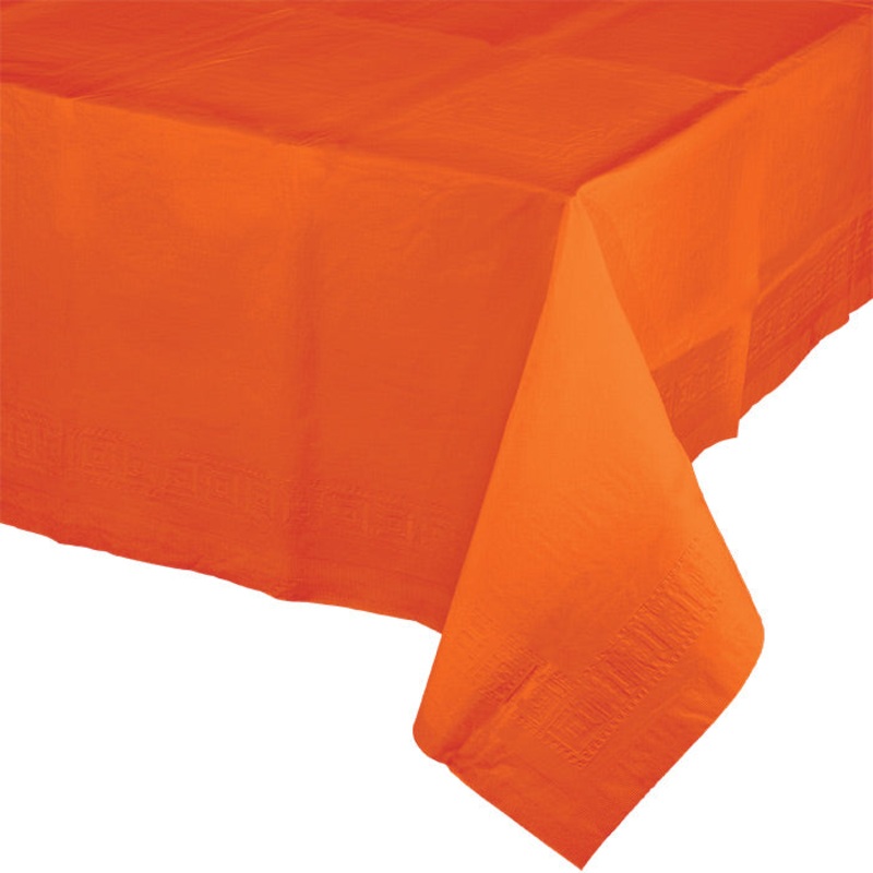 Sunkissed Orange Tablecover 54"X 108" Polylined Tissue