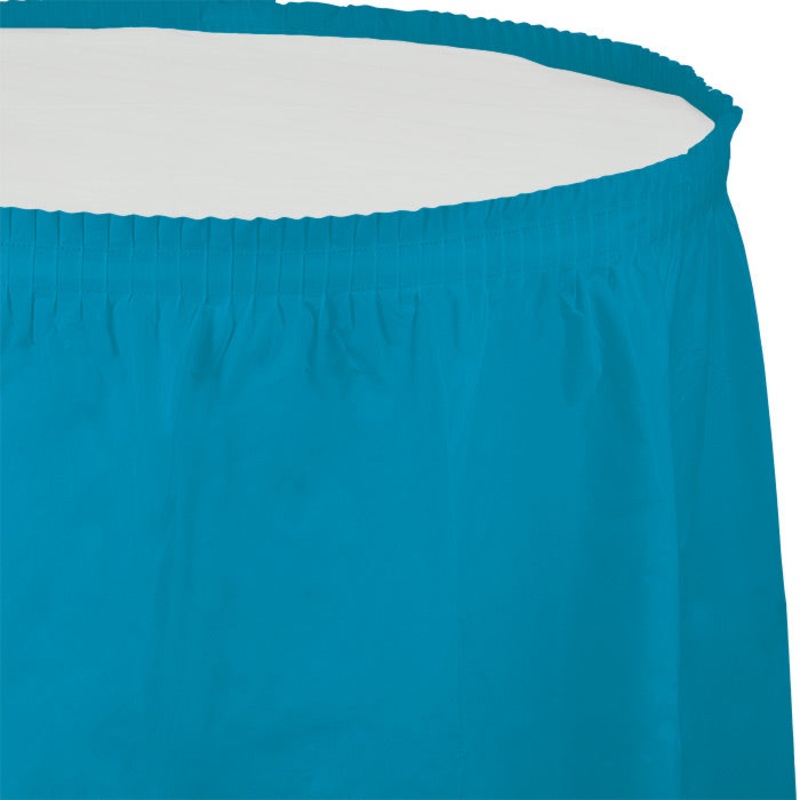Turquoise Plastic Tableskirt 14 ft x 29"