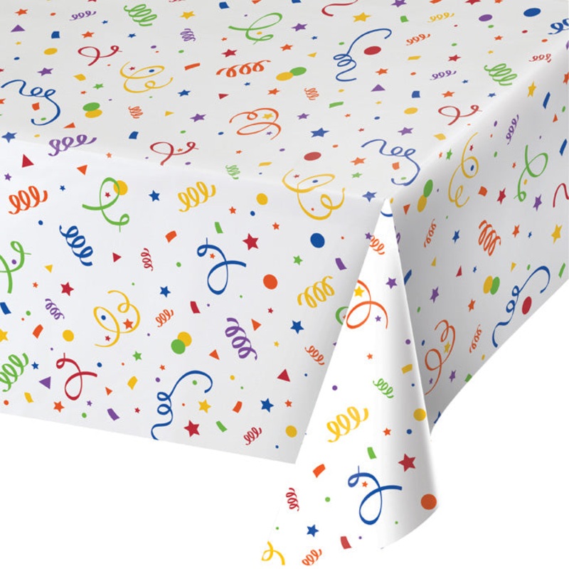 Confetti Plastic Tablecover 54" X 108"