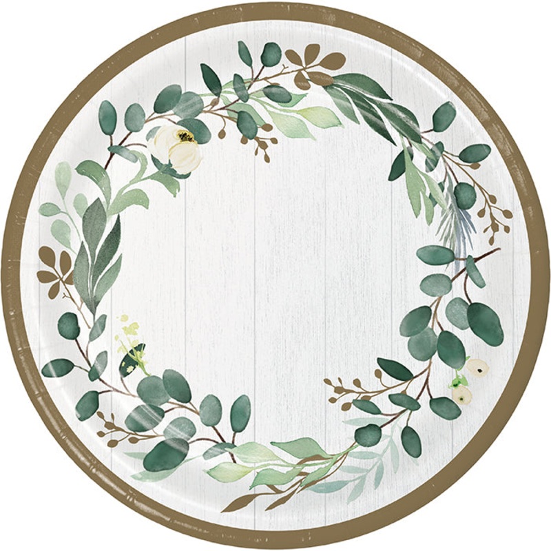 Eucalyptus Greens Paper Banquet Plates (8/Pkg)
