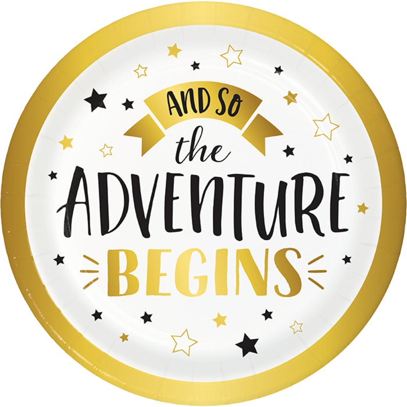 Grad Adventure Dessert Plate (8/Pkg)