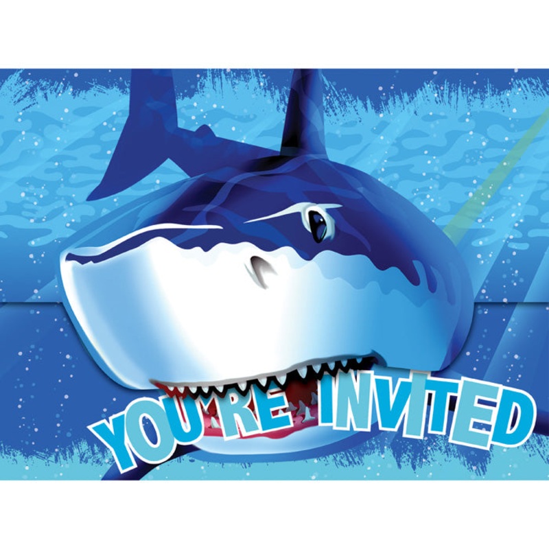 Shark Splash Invitation, Gatefold (8/Pkg)