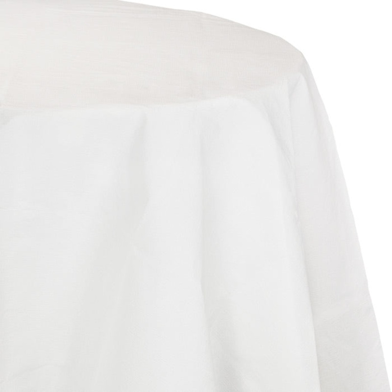 White 82" Round Polylined Tissue Tablecover