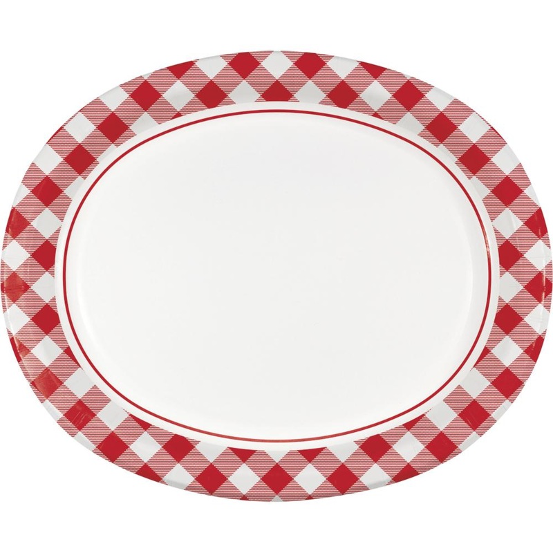 Classic Gingham Oval Platter (8/Pkg)