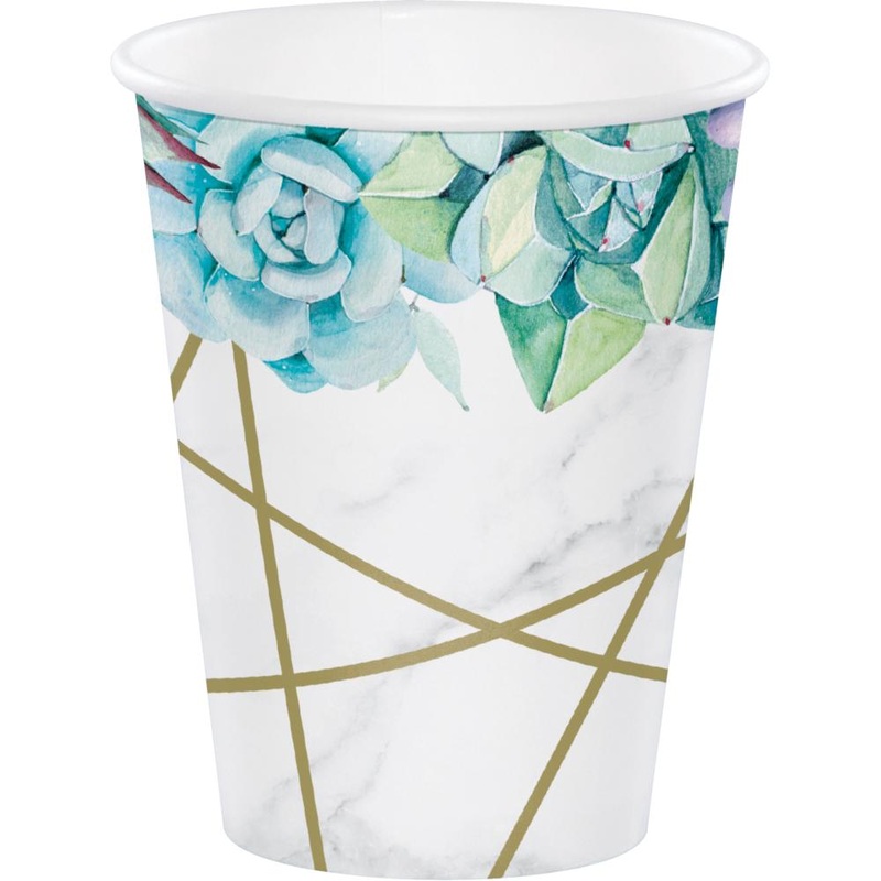 Geometric Succulents Hot/Cold Cup 12Oz (8/Pkg)