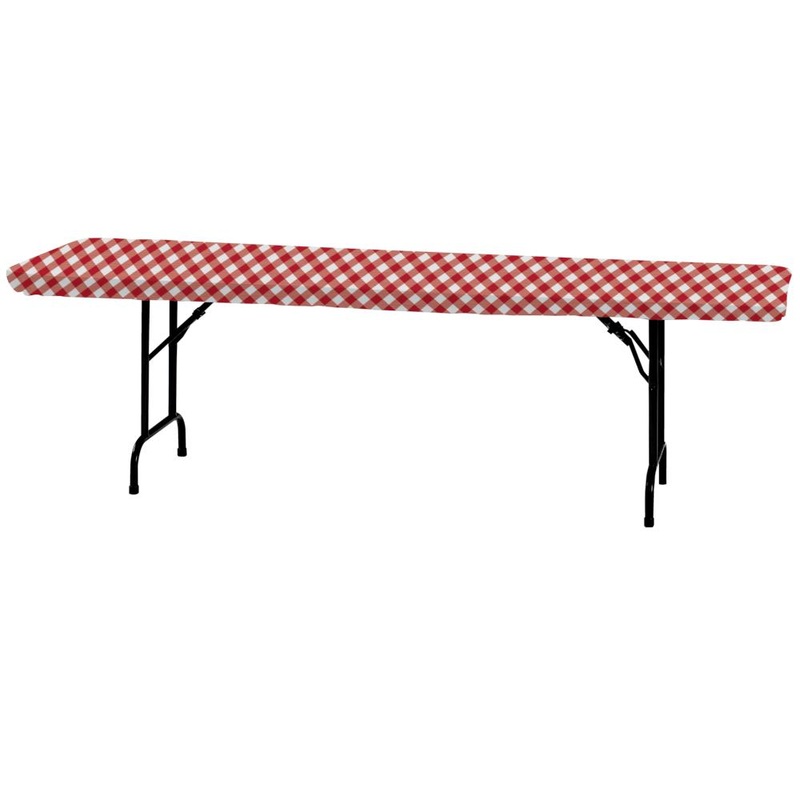 Gingham Plastic Tablecover, Stay Put Plastic, 29X72