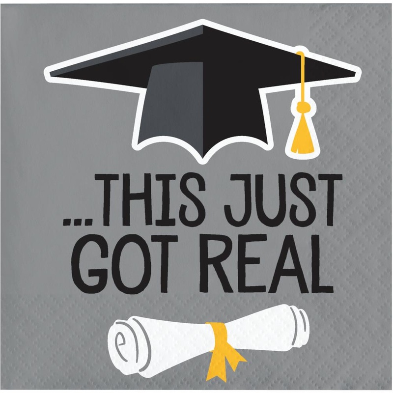 Graduation Fun "Got Real" Beverage Napkin (16/Pkg)