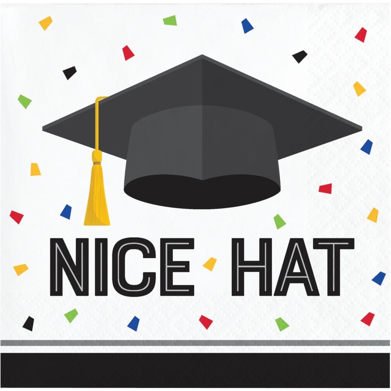 Graduation Fun "Nice Hat" Beverage Napkin (16/Pkg)