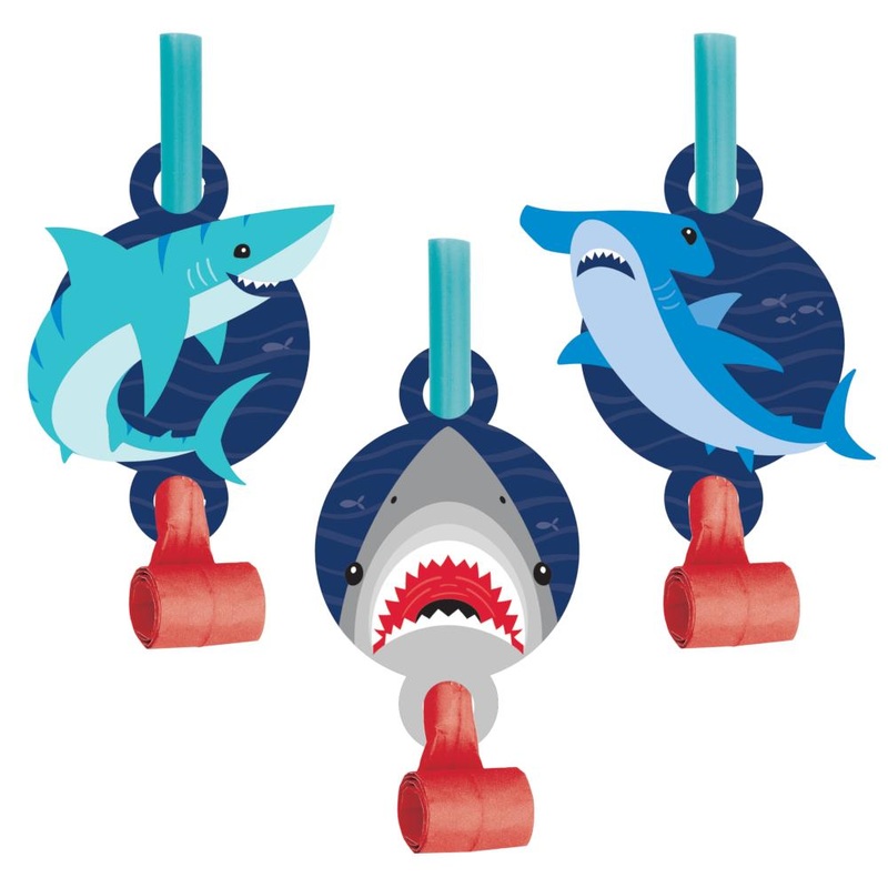 Shark Party Blowouts W/ Med (8/Pkg)