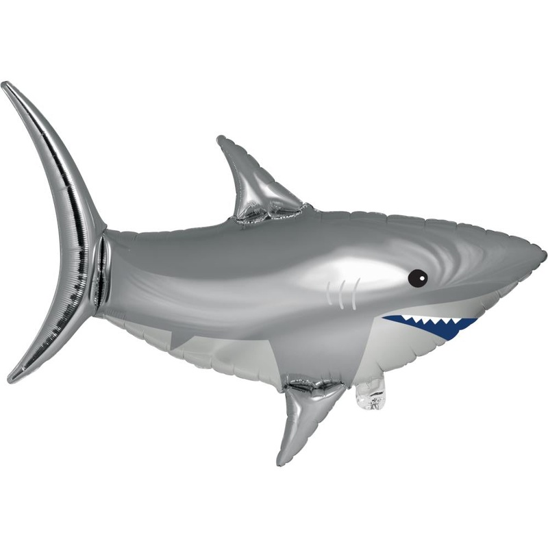 Shark Party Metallic Balloon Shark