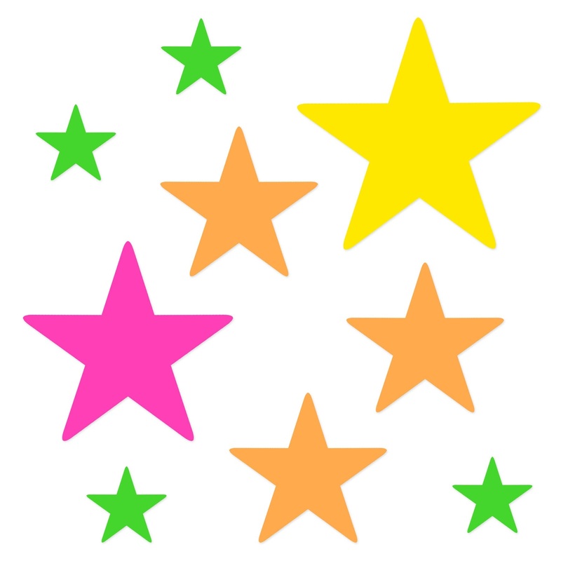 108 Pack Beistle Neon Star Cutout Decorations