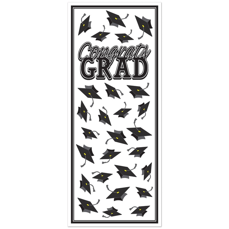 12 Pack Beistle Black Congrats Grad Door Cover