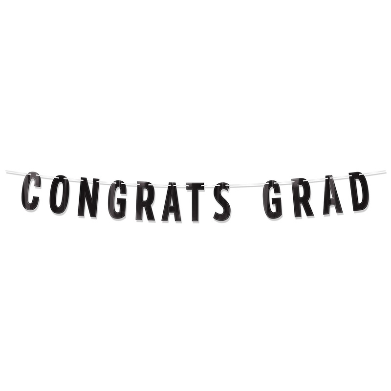 12 Pack Beistle Black Foil Congrats Grad Streamer