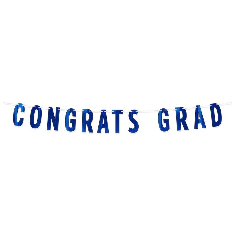 12 Pack Beistle Blue Foil Congrats Grad Streamer