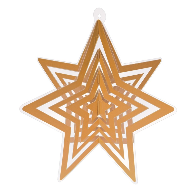 12 Pack Beistle Gold 3-D Plastic Star Centerpiece