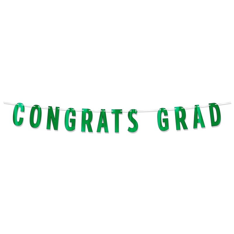 12 Pack Beistle Green Foil Congrats Grad Streamer