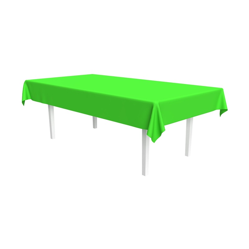 12 Pack Beistle Neon Lime Plastic Rectangular Tablecover