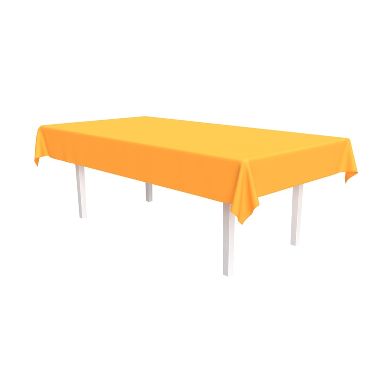 12 Pack Beistle Neon Orange Plastic Rectangular Tablecover