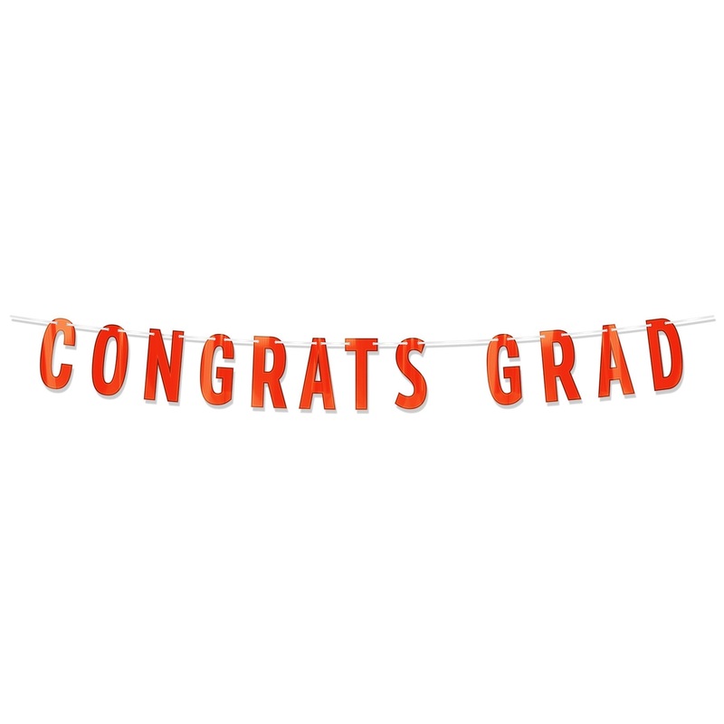 12 Pack Beistle Orange Foil Congrats Grad Streamer