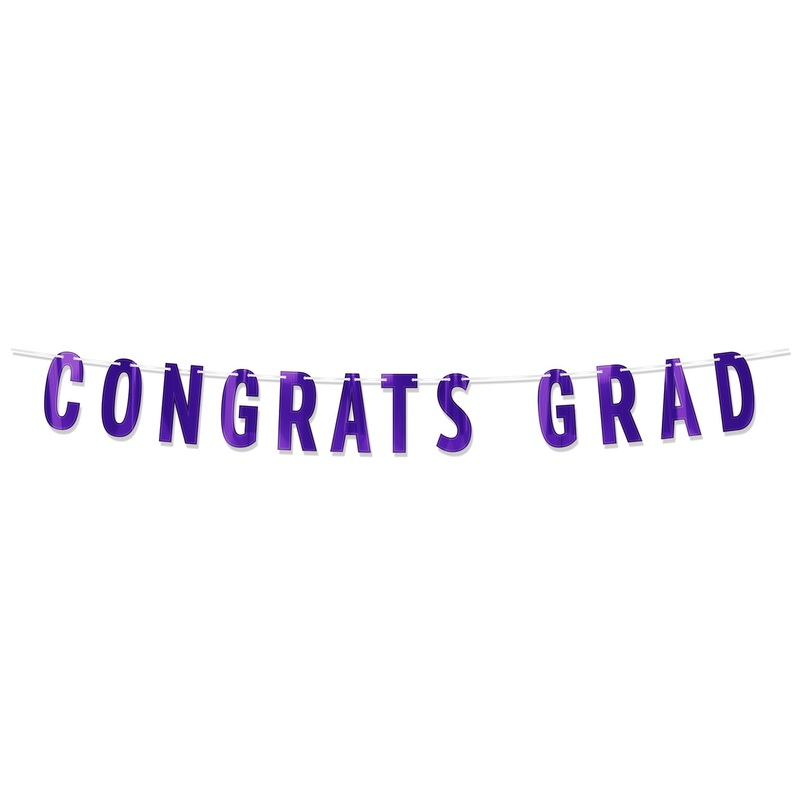 12 Pack Beistle Purple Foil Congrats Grad Streamer