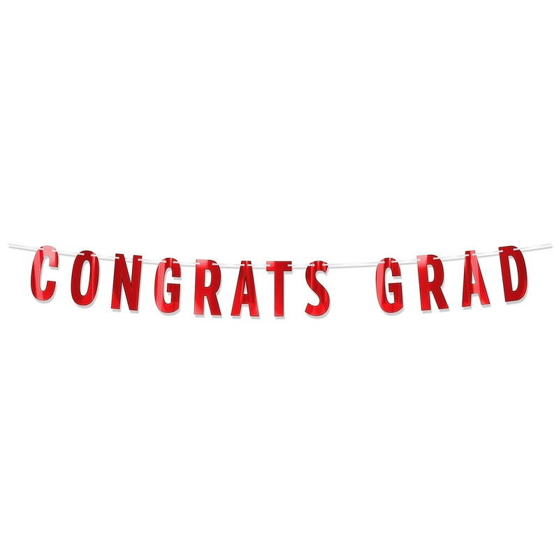 12 Pack Beistle Red Foil Congrats Grad Streamer