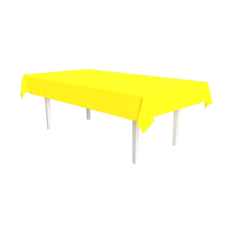 12 Pack Beistle Yellow Plastic Rectangular Tablecover