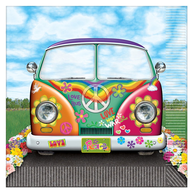 192 Pack Beistle Hippie Bus Luncheon Napkins