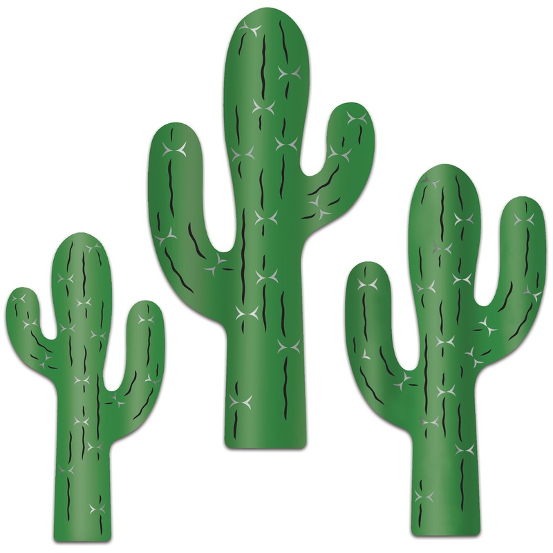 36 Piece Beistle Foil Cactus Silhouette Decorations