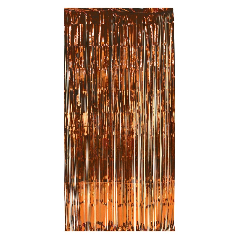 6 Pack Beistle 1-Ply Gleam 'N Party Curtain - orange