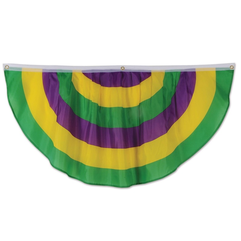 6 Pack Beistle 4 Ft- Mardi Gras Fabric Bunting