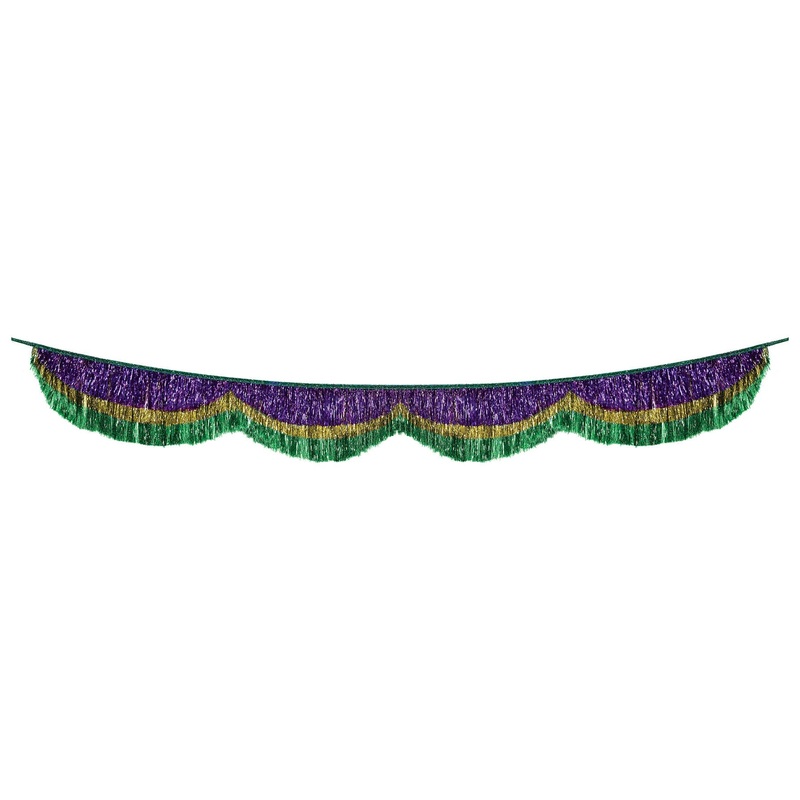 6 Pack Beistle Mardi Gras 72.5 inch Tinsel Fringe Bunting