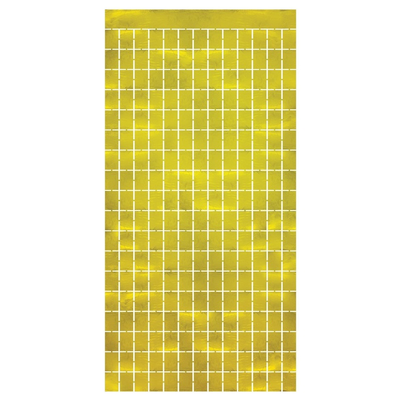 6 Pack Beistle Metallic Party Square Curtain - Gold