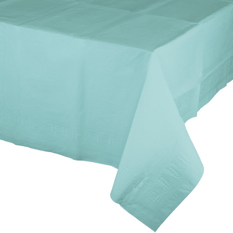 Spa Blue Tablecover, 54"x108" Paper/Poly
