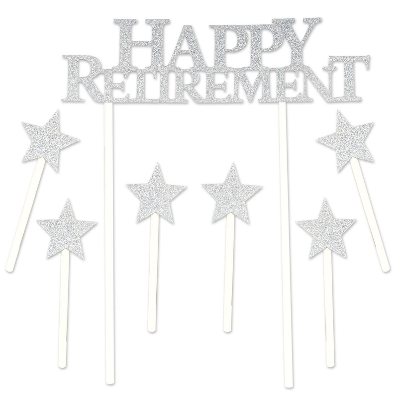 12 Pack Beistle Happy Retirement Party Cake Topper