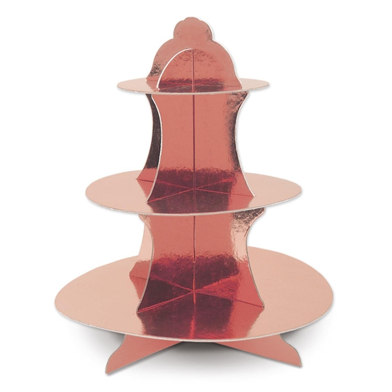 12 Pack Beistle Metallic Party Cupcake Stand - Rose Gold