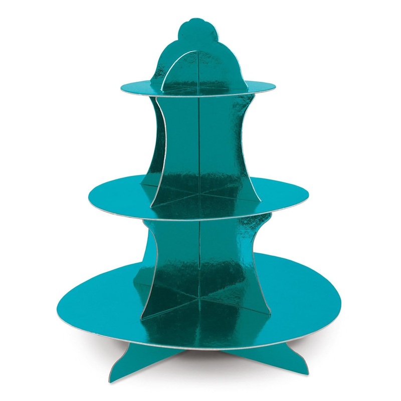 12 Pack Beistle Metallic Party Cupcake Stand - Turquoise