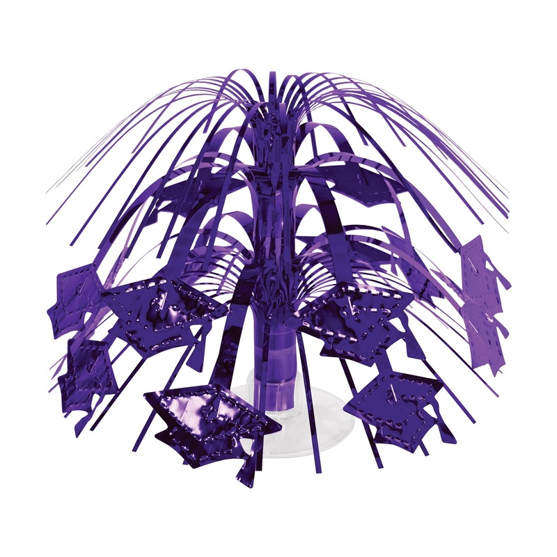 12 Pack Beistle Purple Grad Cap Mini Cascade Centerpiece