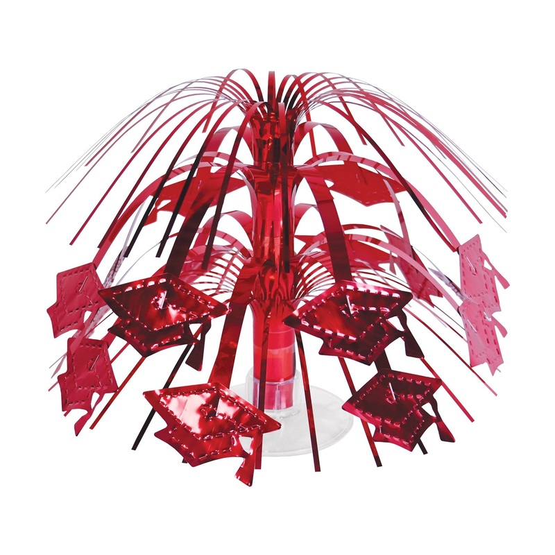 12 Pack Beistle Red Grad Cap Mini Cascade Centerpiece