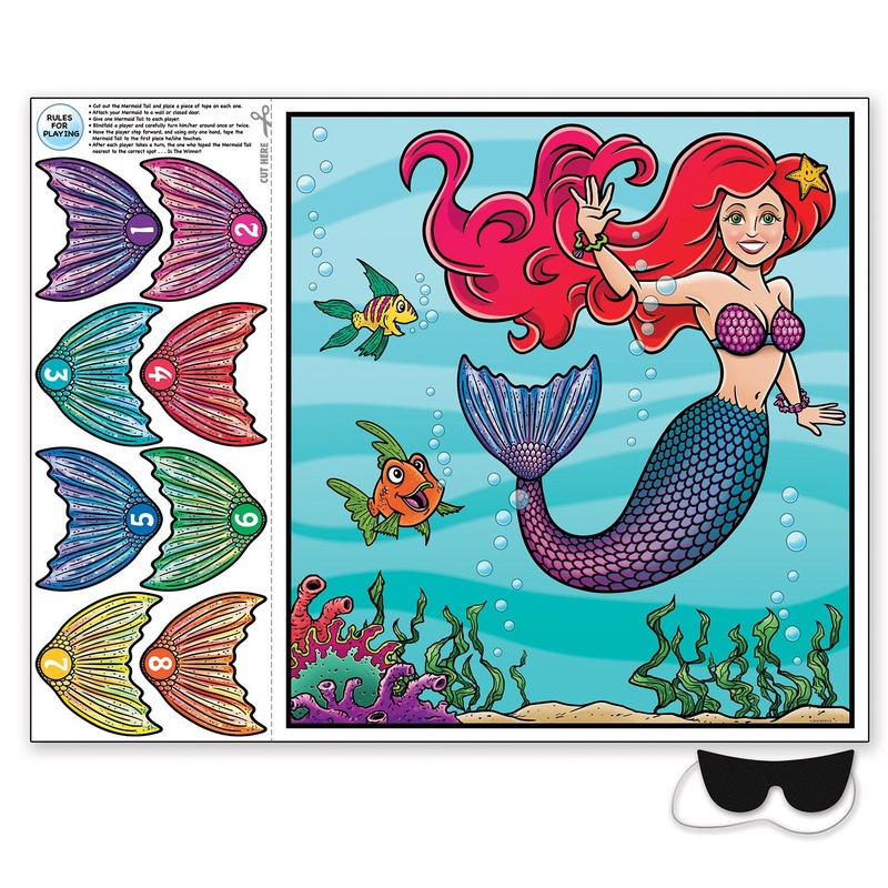 24 Pack Beistle Pin The Tail On The Mermaid Party Game