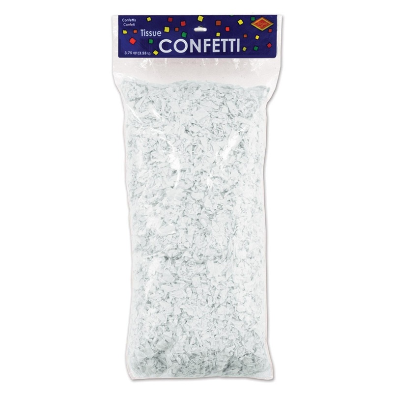 6 Pack Beistle Tissue Party Confetti - White (3.75 Qt/Pkg)