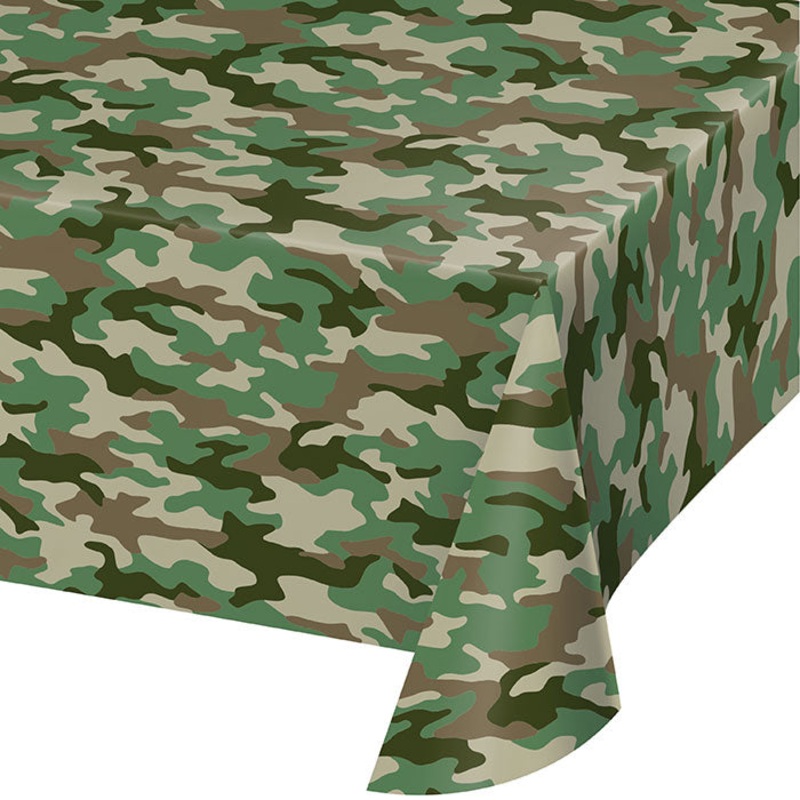 Camo Plastic Tablecover 54" x 108"