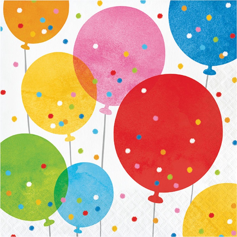Confetti Balloons Luncheon Napkin (16/Pkg)