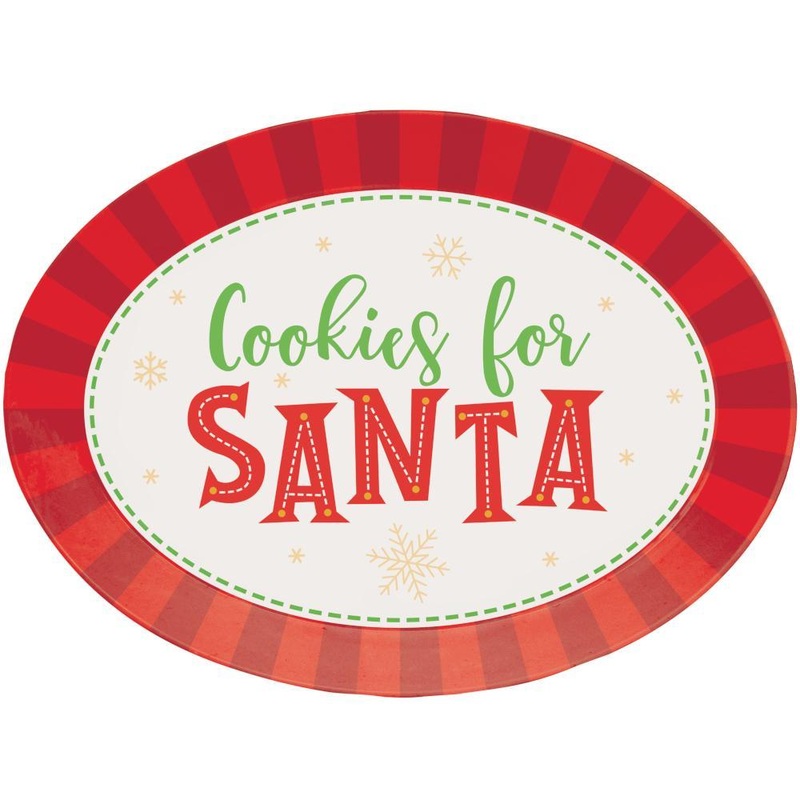 Cookies For Santa Oval Plastic Tray
