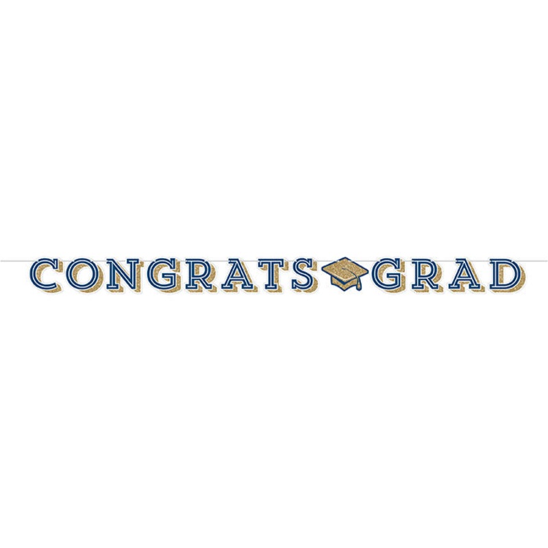 Glittering Grad Banner w/Twine