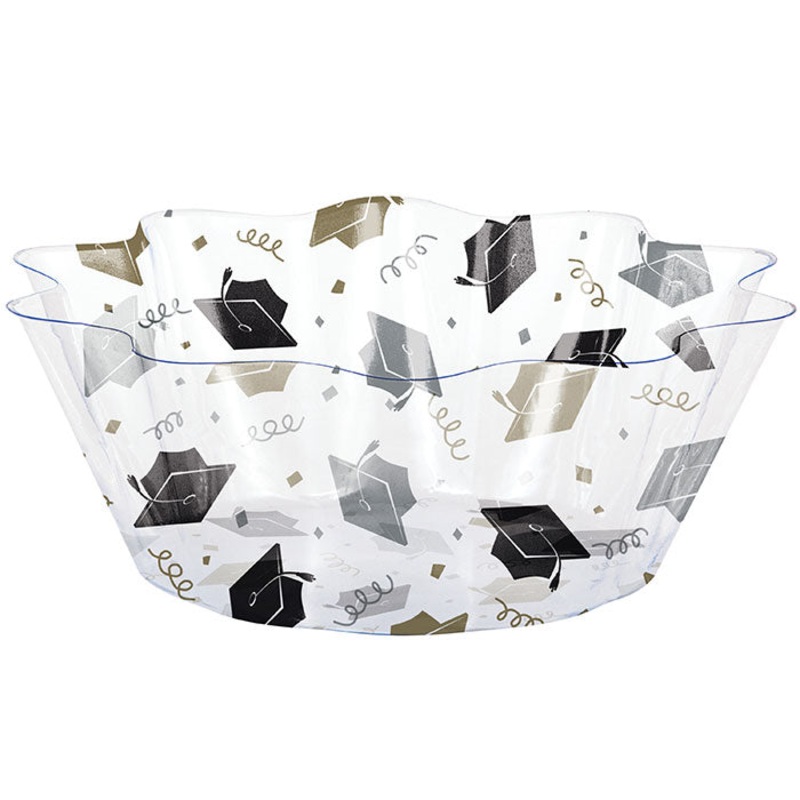 Grad Glamor Graduation Cap Plastic Fluted Bowls